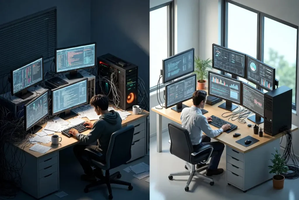 Security analysts in a command center.