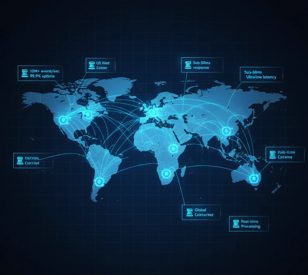 Blue holographic world map.